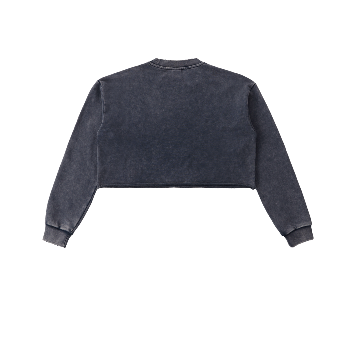 Bianchi Snow Washed Raw Edge Cropped Sweatshirt