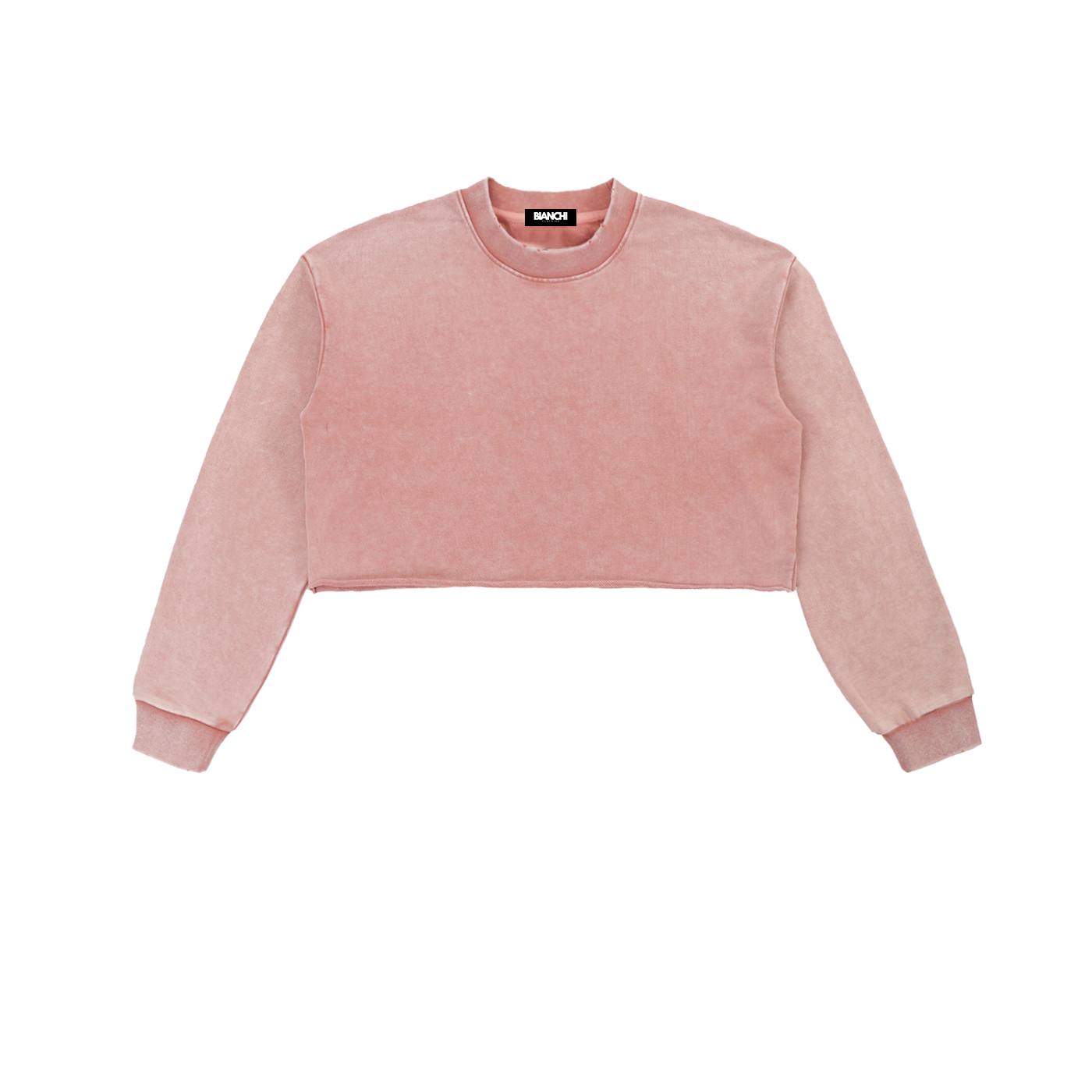 Bianchi Snow Washed Raw Edge Cropped Sweatshirt