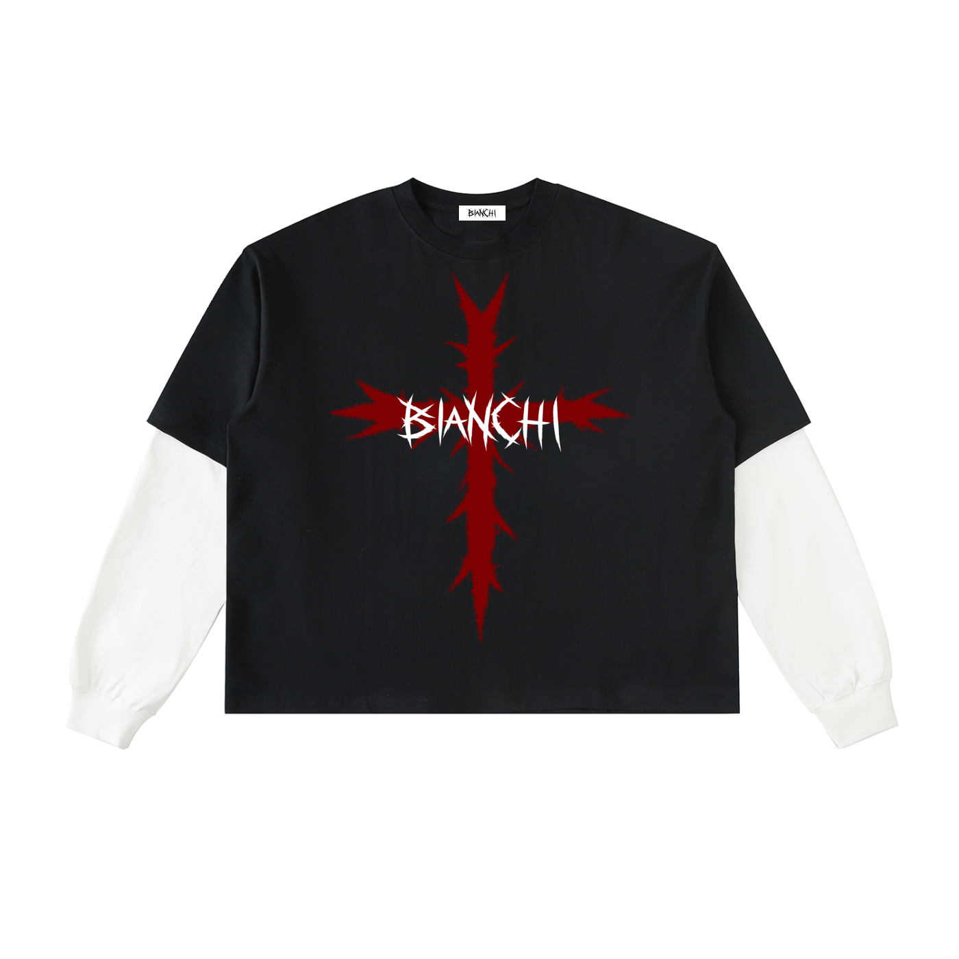 Red Layered Thorn Cross Sweater