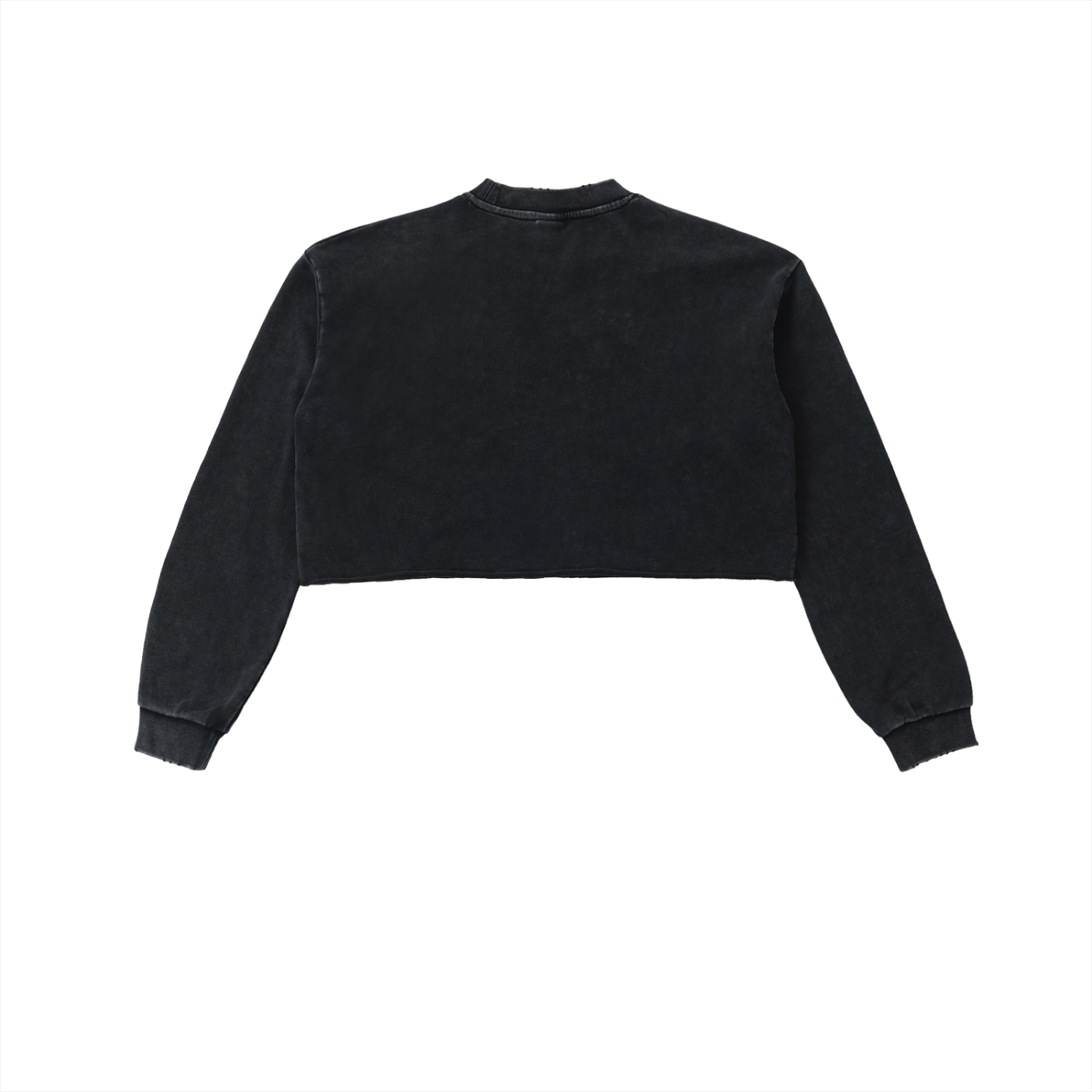 Bianchi Snow Washed Raw Edge Cropped Sweatshirt